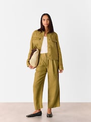Whistles Green Millie 100% Linen Trousers - Image 3 of 5