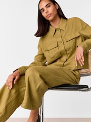 Whistles Green Millie 100% Linen Trousers - Image 4 of 5