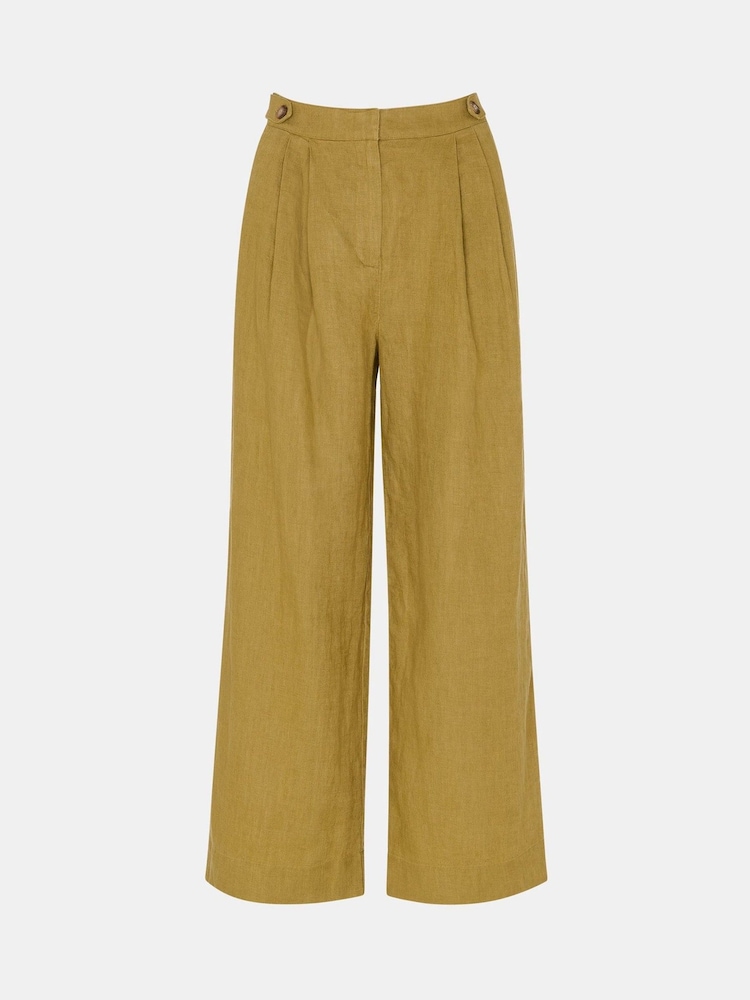 Whistles Green Millie 100% Linen Trousers - Image 5 of 5