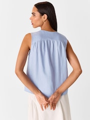 Whistles Blue Laura 100% Linen Tank - Image 2 of 5
