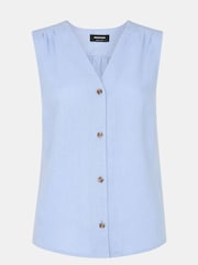 Whistles Blue Laura 100% Linen Tank - Image 5 of 5
