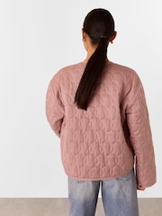 Whistles Pink Petite Maya Cotton Quilted Jacket - Image 2 of 4