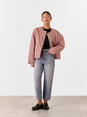 Whistles Pink Petite Maya Cotton Quilted Jacket - Image 3 of 4