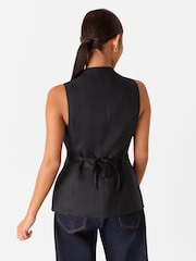 Whistles Black Petite Molly 100% Linen Waistcoat - Image 2 of 5
