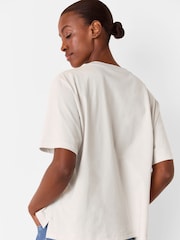 Whistles Cream Relaxed 100% Cotton T-Shirt - Image 3 of 5