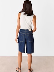Whistles Dark Denim 100% Cotton Authentic Knee Length Shorts - Image 2 of 5