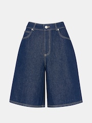 Whistles Dark Denim 100% Cotton Authentic Knee Length Shorts - Image 5 of 5