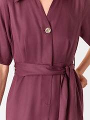 Whistles Purple Button Front Jumpsuit - Image 4 of 5