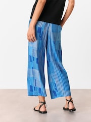 Whistles Blue Stripe Print Cropped Trousers - Image 2 of 5