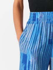 Whistles Blue Stripe Print Cropped Trousers - Image 4 of 5