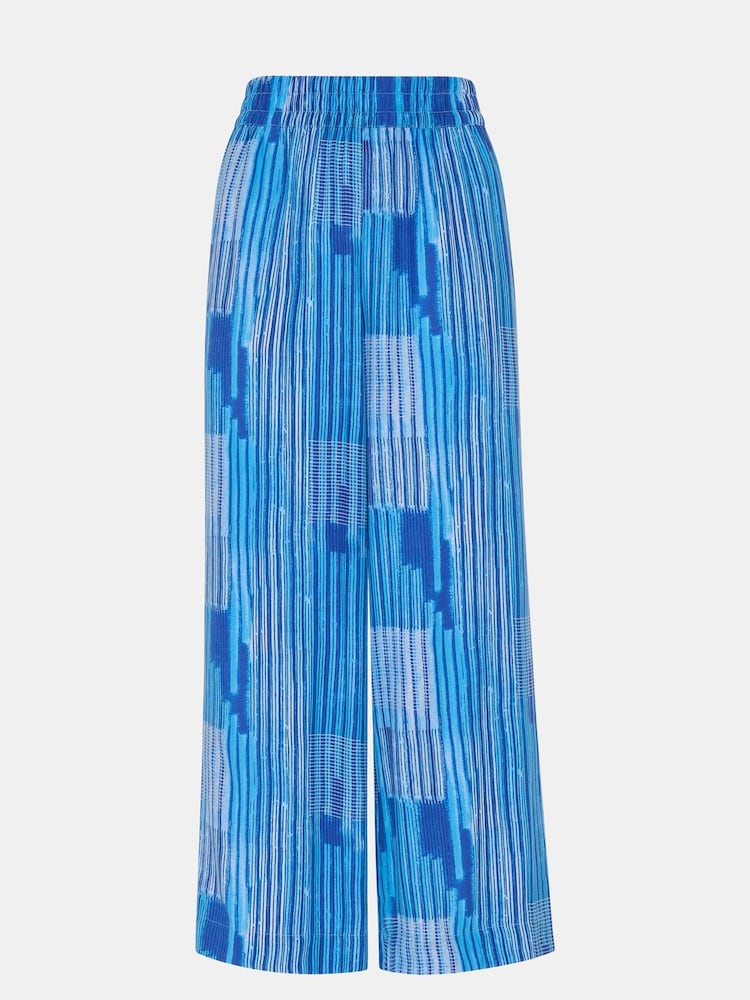 Whistles Blue Stripe Print Cropped Trousers - Image 5 of 5