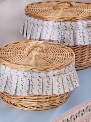 Cath Kidston Set of 2 Pink Wicker Storage Boxes with Fabric Lining - Image 2 of 5