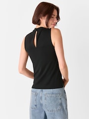 Whistles Black Cowl Neck Detail Tank Top - Image 2 of 5
