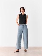 Whistles Black Cowl Neck Detail Tank Top - Image 4 of 5