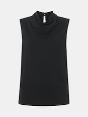 Whistles Black Cowl Neck Detail Tank Top - Image 5 of 5