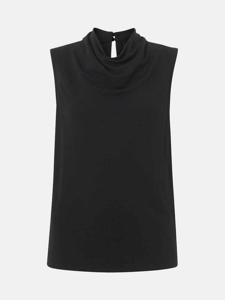 Whistles Black Cowl Neck Detail Tank Top - Image 5 of 5