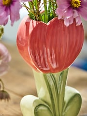 Lucy Tiffney Set of 2 Pink Tulip Vases - Image 4 of 5