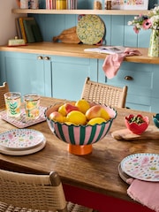 Lucy Tiffney Pink/Green Striped Footed Bowl - Image 3 of 5