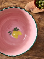 Lucy Tiffney Pink/Green Striped Footed Bowl - Image 4 of 5