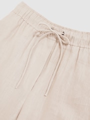 Reiss Neutral Willow Linen-Blend Wide-Leg Trousers - Image 6 of 6