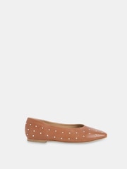 Whistles Natural Karina Studded Ballet Pumps - Image 2 of 4
