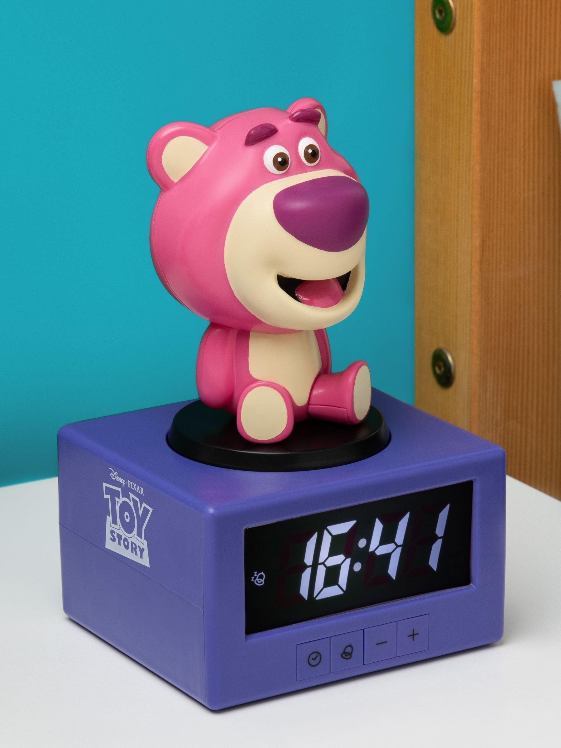 Paladone Toy Story Lotso Digital Alarm Clock with Night Light & Music - Officially Licensed Disney Bedroom Décor for Kids, Battery Powered, Idea, Pixar Merch - Image 4