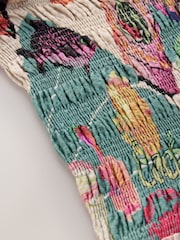 Green/Pink Bandeau Shirred Playsuit - Image 3 of 3
