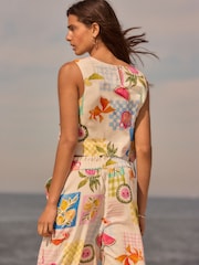 Blue/White Shell Top With Linen - Image 3 of 7