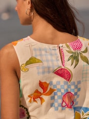 Blue/White Shell Top With Linen - Image 7 of 7