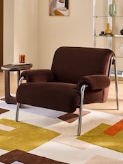 MADE.COM Velvet Dark Truffle Brown Lorien Chair - Image 1 of 5