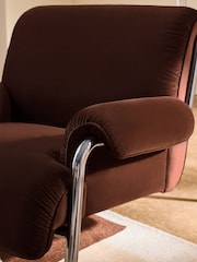 MADE.COM Velvet Dark Truffle Brown Lorien Chair - Image 2 of 5