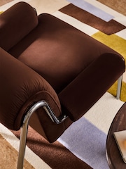 MADE.COM Velvet Dark Truffle Brown Lorien Chair - Image 3 of 5