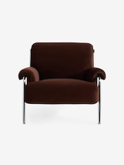 MADE.COM Velvet Dark Truffle Brown Lorien Chair - Image 4 of 5