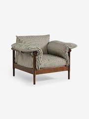 MADE.COM Dark Green Boucle Stripe Solen Accent Chair - Image 2 of 2