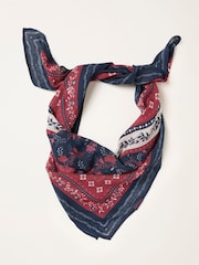 FatFace Burgundy Red Floral Print Hair Scarf - Image 1 of 2
