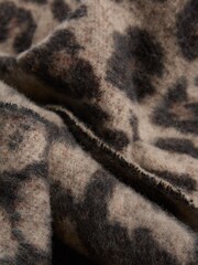 Love & Roses Dark Leopard Print Brushed Scarf - Image 2 of 3
