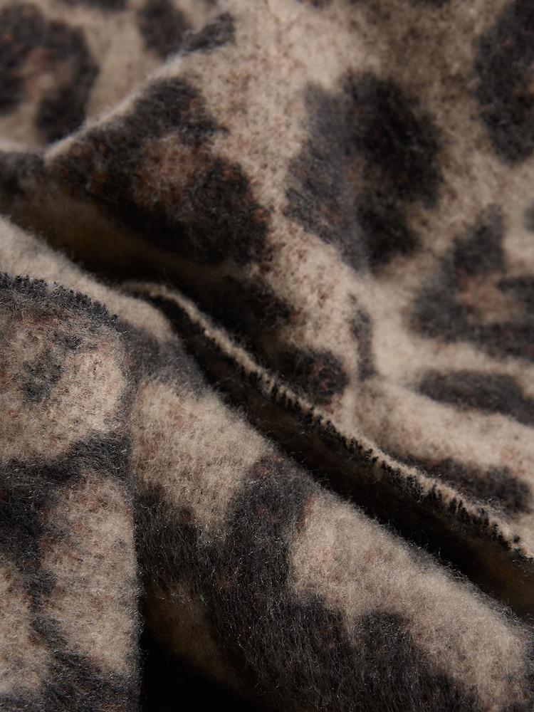 Love & Roses Dark Leopard Print Brushed Scarf - Image 2 of 3