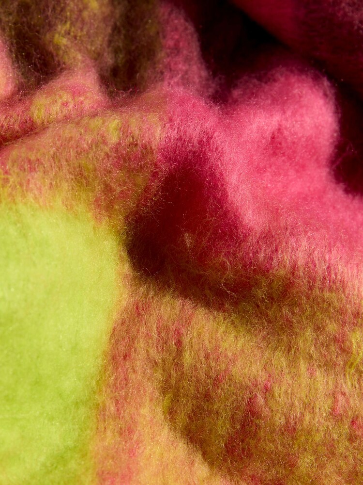 Love & Roses Lime and Pink Check Brushed Scarf - Image 2 of 3