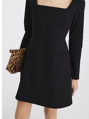 River Island Black Square Neck Mini Dress - Image 4 of 5