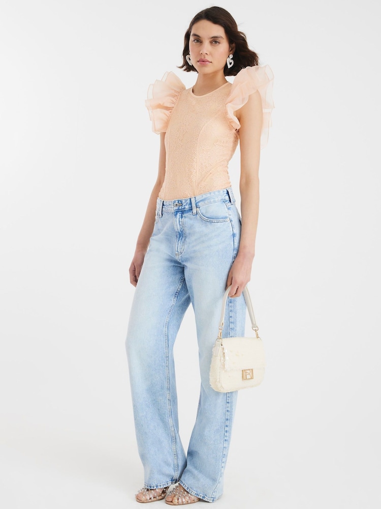 Body de renda e organza com Ruffle River Island - Imagem 4 de 4