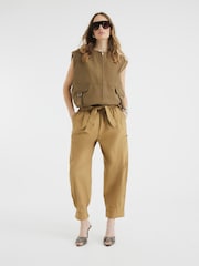 River Island Brown Bubble Hem Gilet - Image 3 of 5