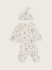 Monsoon Cream Newborn 100% Cotton Hot Air Balloon Sleep Set - Image 2 of 3
