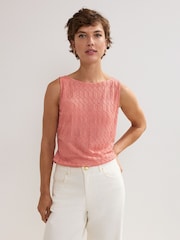 Phase Eight Pink Clemmie Texture Tank Top - Image 1 of 7