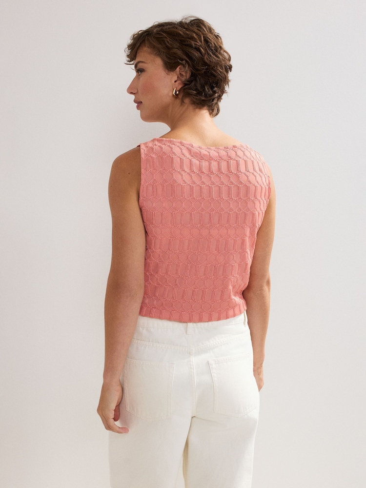 Phase Eight Pink Clemmie Texture Tank Top - Image 2 of 7