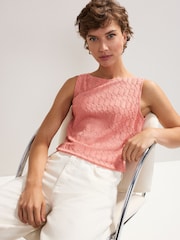 Phase Eight Pink Clemmie Texture Tank Top - Image 4 of 7