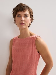 Phase Eight Pink Clemmie Texture Tank Top - Image 6 of 7