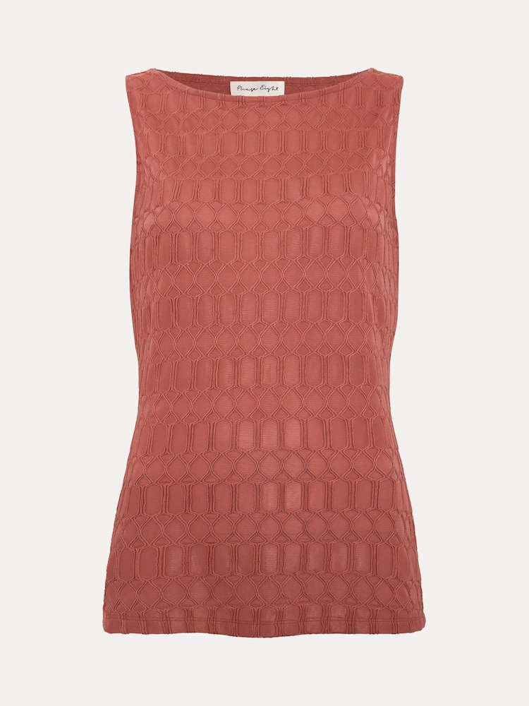 Phase Eight Pink Clemmie Texture Tank Top - Image 7 of 7