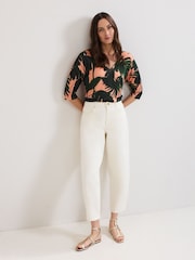 Phase Eight Black Flossie 100% Linen Top - Image 3 of 7