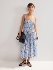 Phase Eight Blue Hariett 100% Cotton Dress - Image 1 of 6
