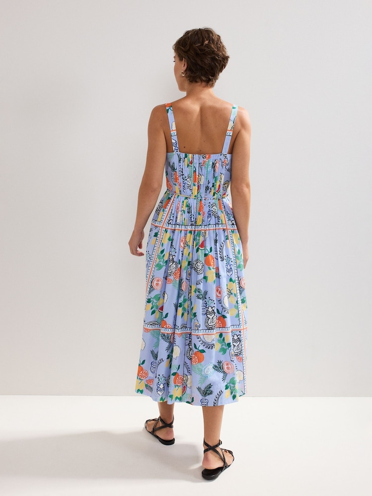 Phase Eight Blue Hariett 100% Cotton Dress - Image 2 of 6